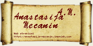 Anastasija Mečanin vizit kartica